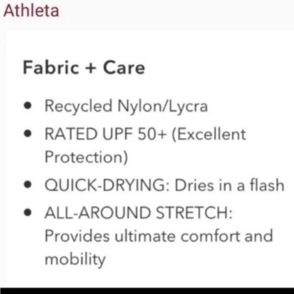 Athleta Seascape Tankini Swim Tank UPF‎ 50+ Blue Beach Vacation Pool 34 D/DD ew - Picture 9 of 10